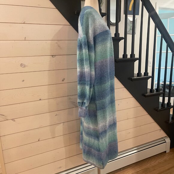 073  Anthropologie Cozy Ombre Stripe Duster Sweater NWT One Size Fits All - Picture 6 of 9